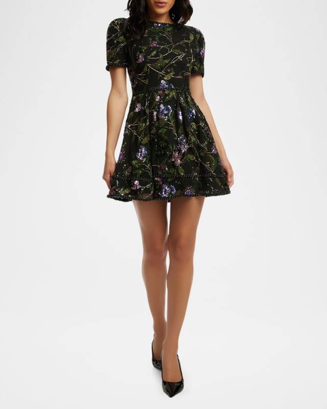 Tanner Bead & Sequin Embroidered Mini Dress